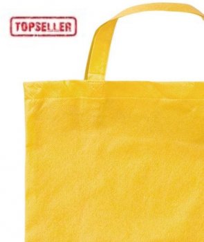 PP-Tasche gelb ca. 38x42 cm mit kurzen Henkeln